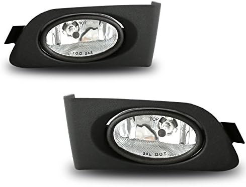 OLANMUS Clear Fog Light Driver and Passenger Side for 2001-2003 Honda Civic 2/4 Door (Wiring Kit Include)