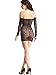 Amoretu Womens Elegant Lingerie Fishnet Chemise Tube Mini Dress and Gloves, Black2, One Size