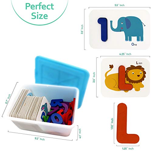 Kcuina Alphabet and Number Flashcard Set 36 Cardboard Flash Cards