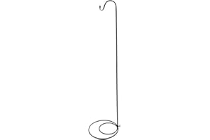 Fenteer Shepherds Hook Stand Display Hanger Outdoor Lawn Indoor with Flat Base Iron Hook for Signs Patios Lantern Yards Path 
