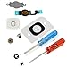 iPhone 5 Homebutton Home Button with Flex Cable including Metal Bracket Key Cap Black Rubber Gasket and 2 screws Incl. 2 x Screwdrivers for easy installation MMOBIEL