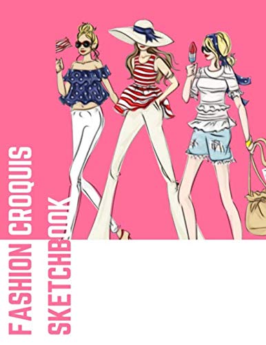Fashion Croquis Sketchbook: A Cute Pink Girls Theme Professional Female Figure Body Basic Illustrati by La Belle Femme
