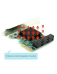 SATA 3.0 Card,6 Port with 6 SATA Cables,6 Gbps SATA Controller PCIe Expression Card with Low Profile Bracket,Boot as System Disk,Support 6 SATA 3.0 Devices,Built-in Adapter Converter for Desktop PC