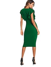 Floerns - Vestido de mujer con volantes, hasta la rodilla