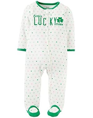 Auntie's LUCKY CHARM St. Patrick's Day Sleeper Sleep and Play Pajamas