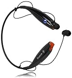 Bastex Bluetooth 4.0 Wireless Hands-Free Neckband Headset Sports Stereo Universal Headphone with Microphone for Smartphones and Other Bluetooth Devices [Black]