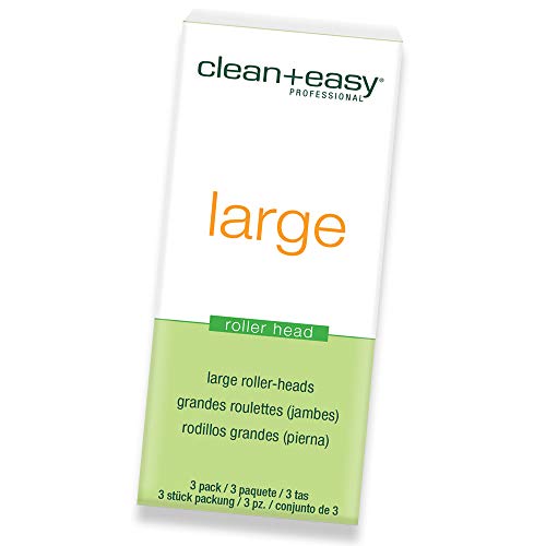 Clean + Easy Large Wax Roller Heads – Roll On Wax Refill Applicators, Compatible with Wax Cartridges for Legs & Body Hair Removal, 3 Pack