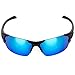 Shieldo Polarized Sports Sunglasses For Men And Women Running Cycling Fishing, Mirrored Integrated Polarized Lens Unbreakable Frame SLY002-1 (Blue-Black)