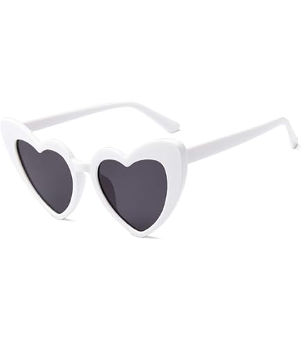 Amazon.com: Etercycle White Sunglasses, Heart Sunglasses 