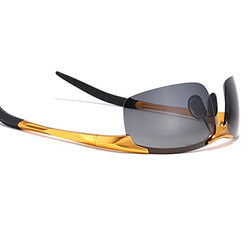 MOTELAN Men's Polarized Sunglasses for Driving Fishing Golf Metal Glasses UV400 Gold