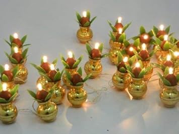 Buy Lilypin Electric Golden Kalash Diya Deepak Tealight Rice