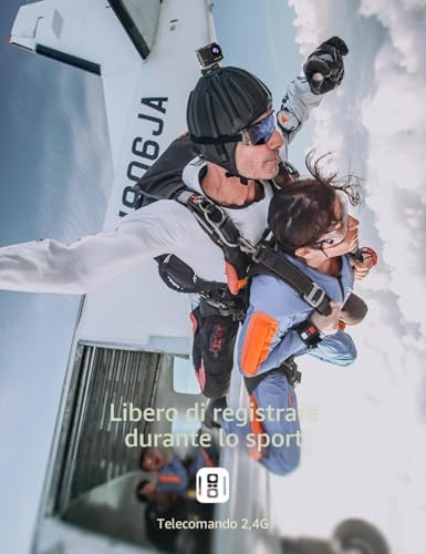 4K 60FPS EIS Action Cam 64MP WiFi Sports Camera Ultra HD Telecamera subacquea 40M Videocamera Impermeabile 2.4G Telecomando Time Lapse 2x1350mAh Batterie