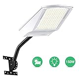 Solar Street Light,150W Motion Sensor Solar Light LED Flood Light All-in-one Design Solar Wall Light Lighting Waterproof for Garden, Outdoor, Yard,Pathway, Basketball Court,Garage (150 LED with Pole