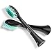 MiKiZ Deep Sweep Electric Toothbrush Replacement Soft Brush Heads Refill Black Color, 2 Count for Purple and Black Sonic Toothbrushes