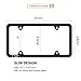 Karoad Black License Plate Frames, 2 PCS Stainless Steel Car Licence Plate Covers Slim Design with Bolts Washer Caps for US Standard (4 Holes)