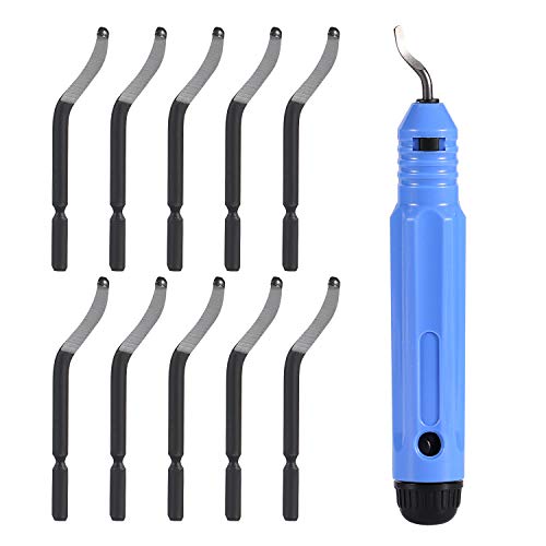 QXUJI Deburring Tool Kit, Metal Deburring Cutters Set, AntiSlip Handle