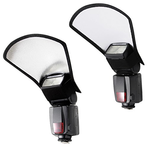 waka Flash Diffuser Reflector Kit Bend Bounce Flash Diffuser+ Silver/White Reflector for