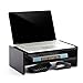 TAVR Computer Monitor Stand Riser Desk Top Storage Organizer for TV Laptop Printer Stand 16.7 x 9.4 inch 2 Tiers Shelves Black CM1002