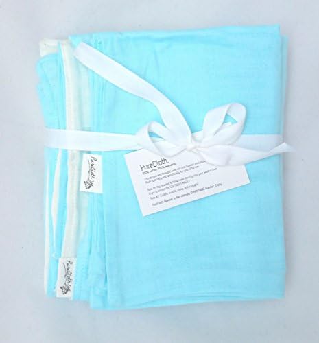 PureCloth Soft Cotton Muslin Baby/Toddler/Kids Everything Swaddle Blanket with Free Pillowcase for Travel, School, Crib, Stroller (Light Blue)