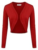 NINEXIS Women's Long Sleeve Cropped Bolero Open Front Cardigan