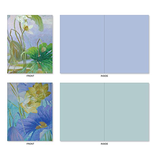 M6728OCB Floral Harmony: 10 Assorted Blank All-Occasion Note Cards Featuring Bright and Brilliantly Hued Floral Images, w/White Envelopes.