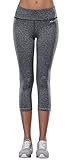 Women's Activewear Yoga Pants High Rise Slim Fit Tights Cropped Capris,Medium / 8/10,Dark Grey