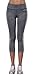Aenlley Women's Activewear Yoga Pants High Rise Slim Fit Tights Cropped Capris Color BlackGrey+DarkGrey Size M