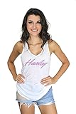 Barnett Harley-Davidson Harley-Davidson Womens Fiery Realm Twist Racerback V-Neck White Tank (Large)