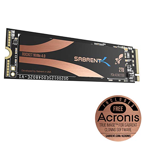 Sabrent 2TB Rocket Nvme PCIe 4.0 M.2 2280 Internal SSD Maximum Performance Solid State Drive (SB-ROCKET-NVMe4-2TB)