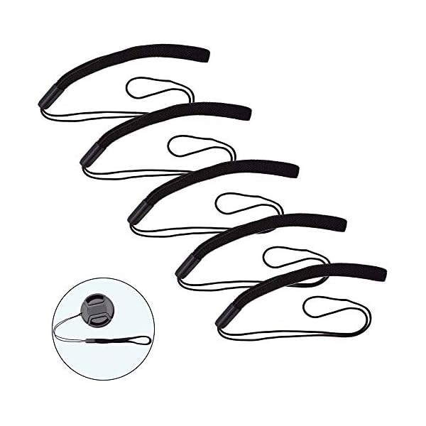 ULBTER 5 Stück Objektiv Deckel Objektivdeckelhalter Riemen Objektivkappe Schnur Kompatibel mit Canon/Nikon/Sony/Fujifilm/Olympus/Panasonic Camera