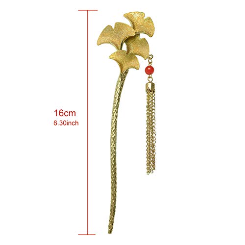 Fashion Ginkgo Hair Decor Sticks Hair Chopsticks Hairpin Chignon Chinese hair pin