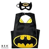 Bek Brands Batman Superhero Cape and Mask Set | Dress up Satin Cape and Felt Mask, Costume for Kids Party