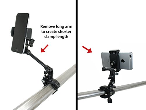 Golf Gadgets | Adjustable Bag Clamp Setup - Video Recording & Device Mounting System Using Your Phone. Capture Footage on The Course or Range. (Black Clamp)