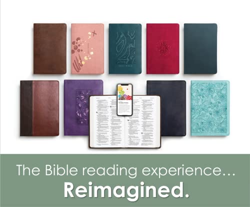 NLT Large Print Thinline Reference Bible, Filament Enabled (LeatherLike, Aurora Cranberry, Red Letter): Includes Free Access to the Filament Bible App ... Notes, Devotionals, Worship Music, and Video