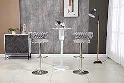 Kakotito 360° Velvet Swivel Bar Stools with Low