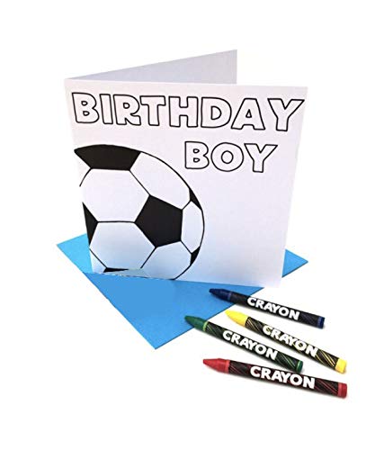 Clare Baird Birthday Boy Colouring Card with Crayons | Colour Your Own