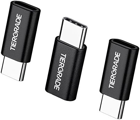 USB C Adapter, USB Type C Adapter, Tiergrade 3 Pack Aluminum Micro USB Type C Adapters Converter Connector for Samsung Galaxy S8 MacBook, ChromeBook Pixel, Nexus 5X, Nexus 6P, Nokia N1, OnePlus 2