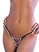 BODYZONE UN016-BK Crotchless Chain Thong, Horizontal Chain Front, Black Plus Size