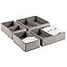 mDesign Fabric Drawer Organizer Bins, Kids/Baby Nursery Dresser, Closet, Shelf, Playroom Organization, Hold Clothes, Toys, Diapers, Bibs, Blankets, Lido Collection, Set of 2, 2 Pack, Linen/Tan