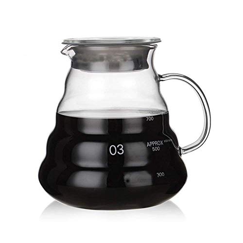 800ml Clear Glass Range Coffee Server,Standard Glass Coffee Carafe, Coffee Pot