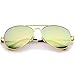zeroUV - Premium Full Mirrored Aviator Sunglasses w/ Flash Mirror Lens (Gold / Pink)