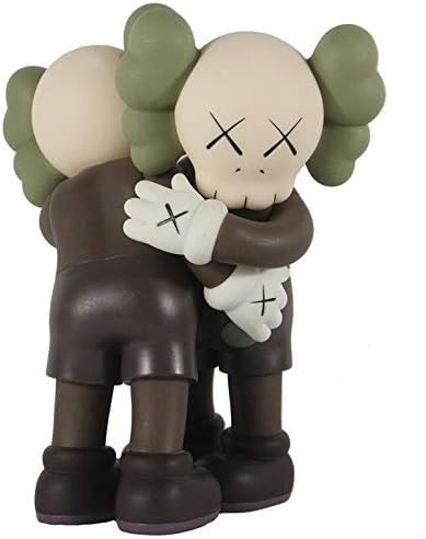 Prototype KAWS 11"" 28cm Huging Together Original Companion Model Art Toys Action Figure Collectible Model Toy for Indoor Outdoor Party Decoration (Dark Brown)