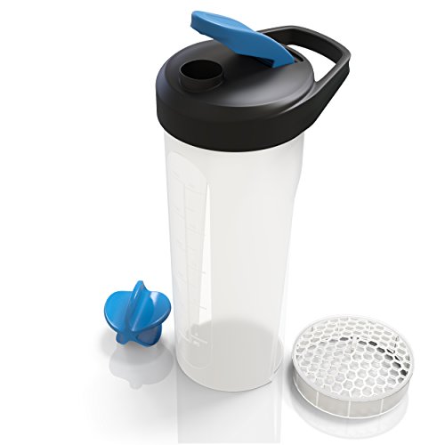 image for BluePeak Protein Shaker Bottle 28-Ounce, 2-Pack, with Dual Mixing Tech