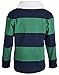 Sportoli Big Boys 100% Cotton Wide Striped Long Sleeve Polo Rugby Shirt - Green (Size 12)
