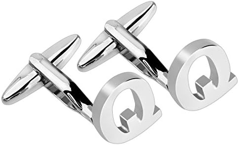 The Connect - "Q" Silver Alphabet Initial Letter Cufflinks Mens Suits Business