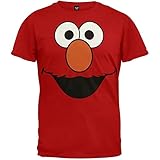 Sesame Street Elmo Face Men's T-Shirt, Large/Red
