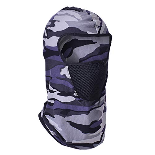 Motocycle Full Face Mask,Crytech Unisex Breathable Balaclava Tactical Full Face Windproof and Dust Uv Sun Protection Cycling Ski Neck Cover Hood for Men Outdoor Hiking Fishing Skiing Usage (Gray)