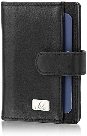 Am leather Black Album Type Loop Business Credit and Debit Card Case Holder