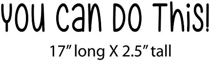 Gym Wall Motivational Inspirational Fitness Decals - You Can Do This! 17 Inches Long X 2.5" - Black - Removable Vinyl Wall Decal By Katazoom (Sm03)