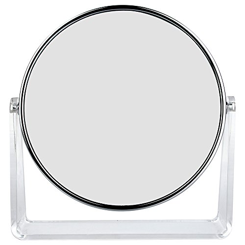 Catmicoo 1X/10X Magnifying Makeup Mirror, 6" Round Double Sided Standing Vanity Mirror Stylish Modern Design (Chrome) - Thumbnail 2